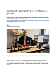 Beitrag zu So machen Forscher der BTU das Plastikrecycling günstiger